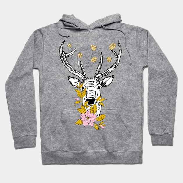 Deer with crystals and flowers Hoodie by VenyGret